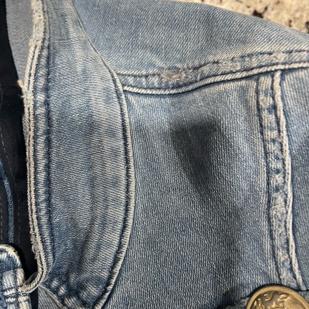 Free People Light Blue Military-Style Jean Jacket - Picture 13 of 14